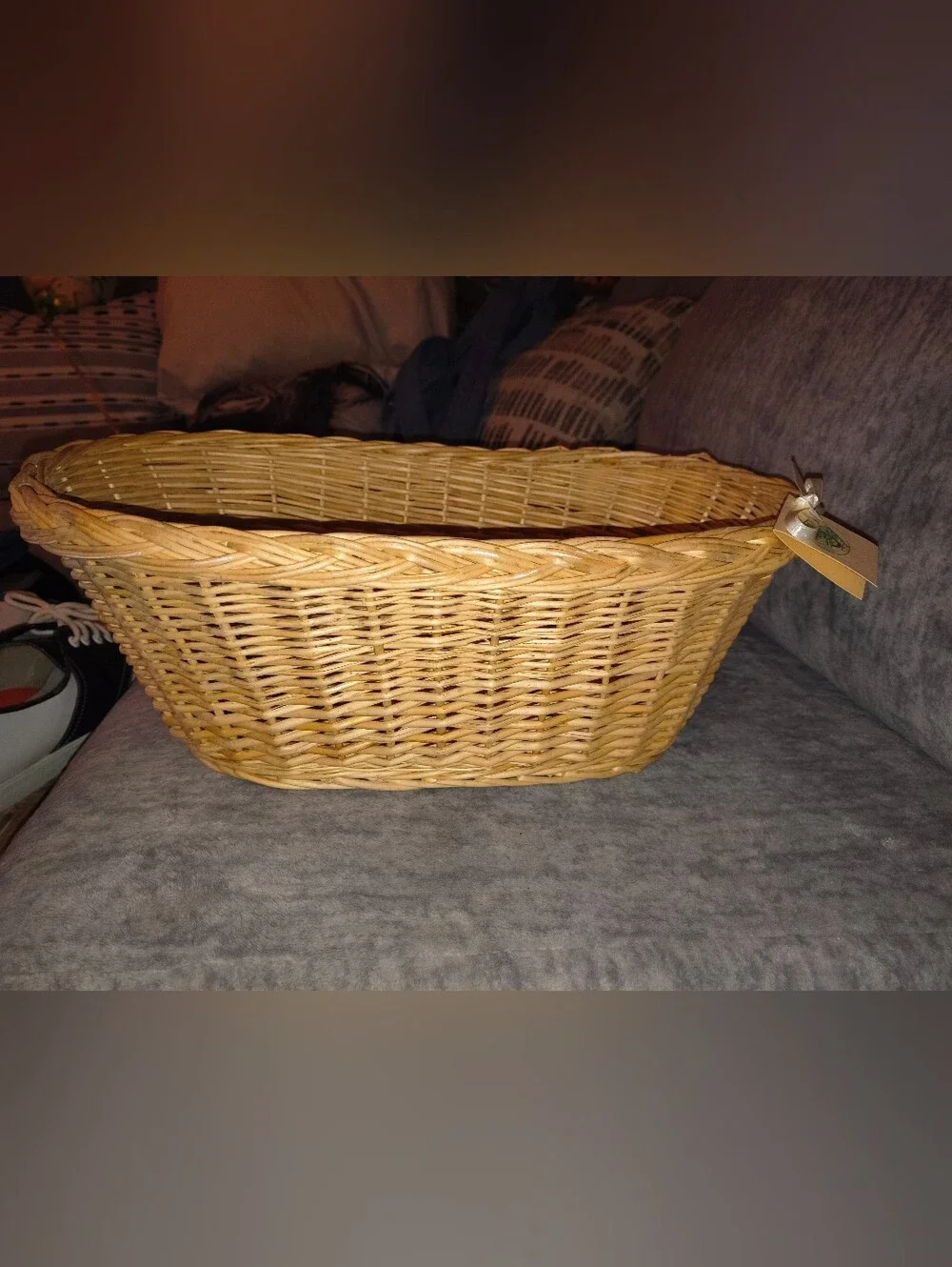 Natural Wicker Decorative Basket - Tan